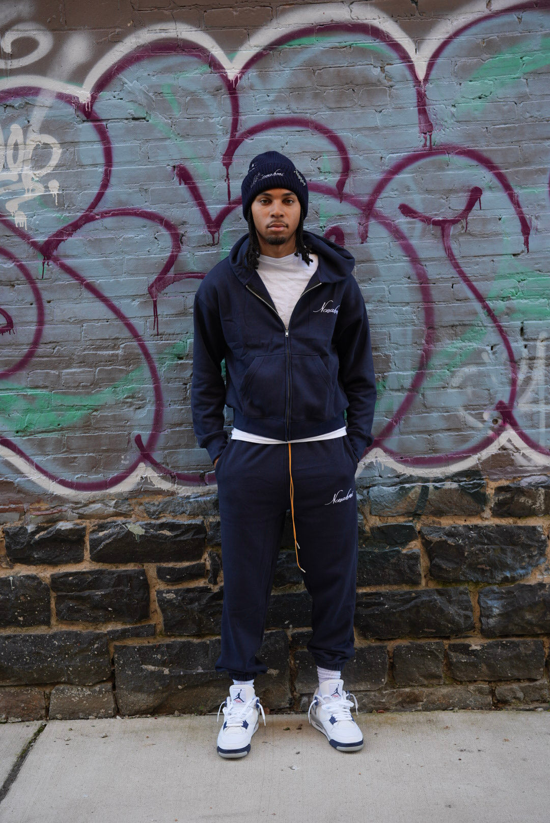 Essential sweatsuit in navy blue
