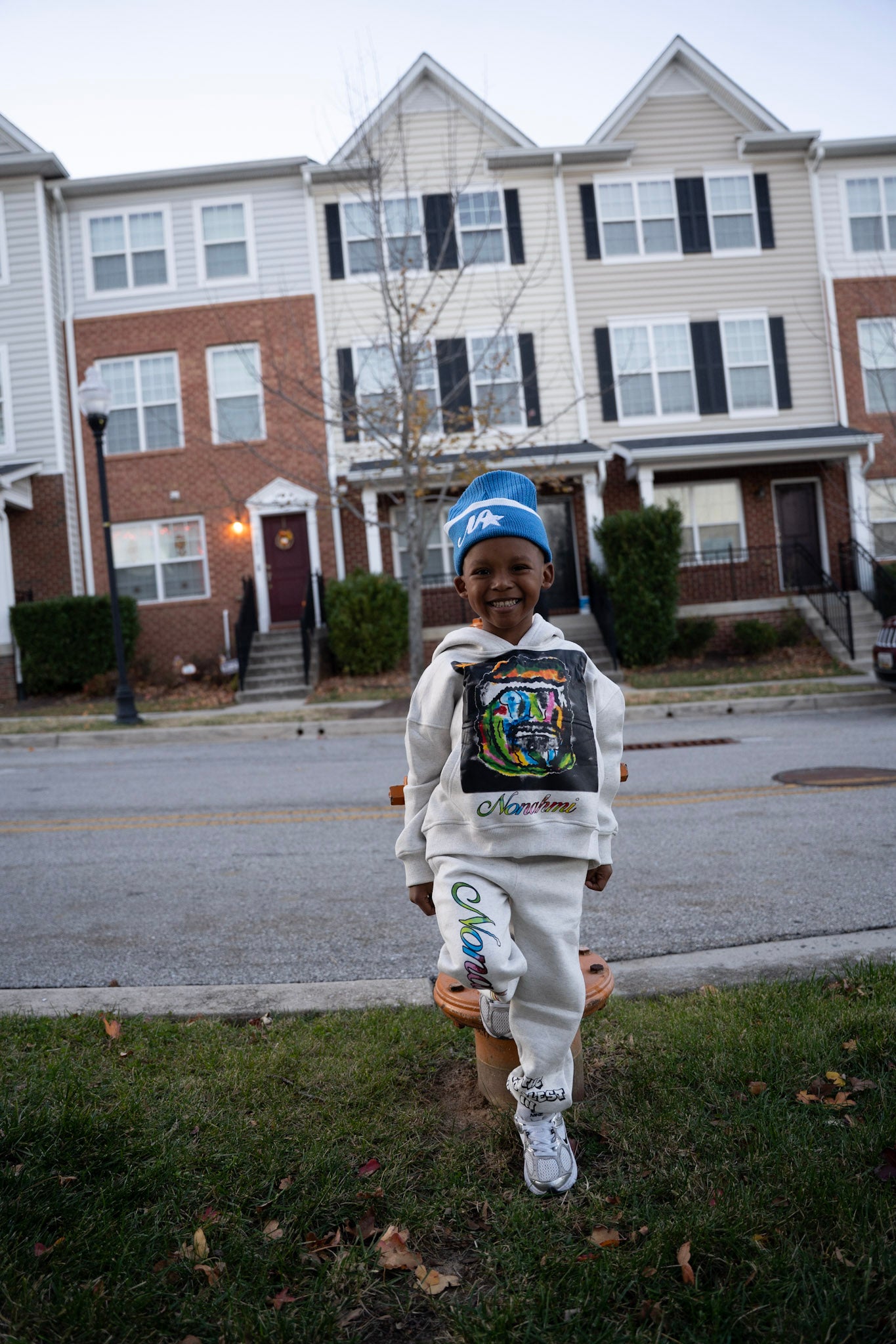 Nonahmi kids “alternate face mask” sweatsuit