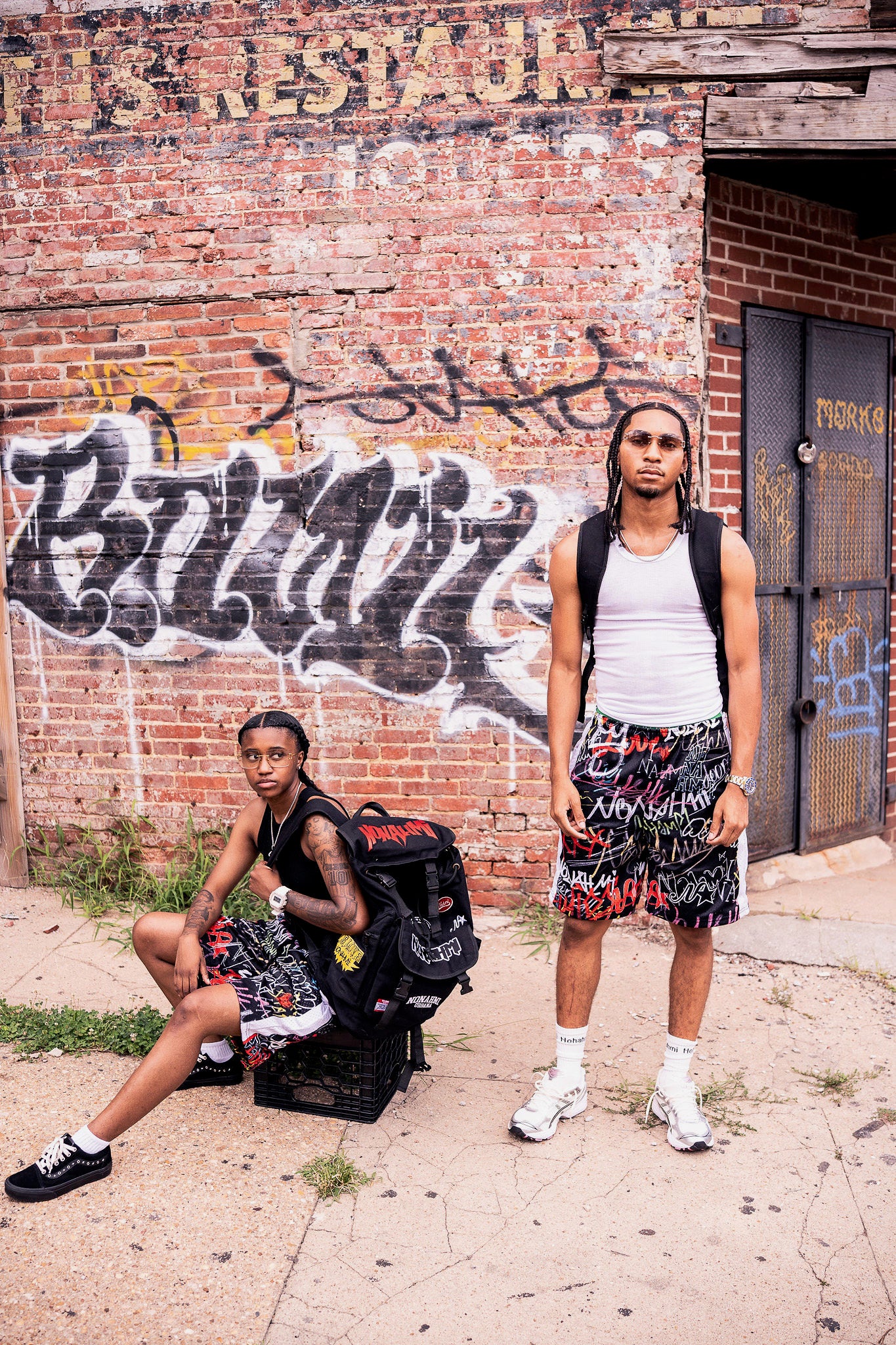 Nonahmi all over print mesh shorts