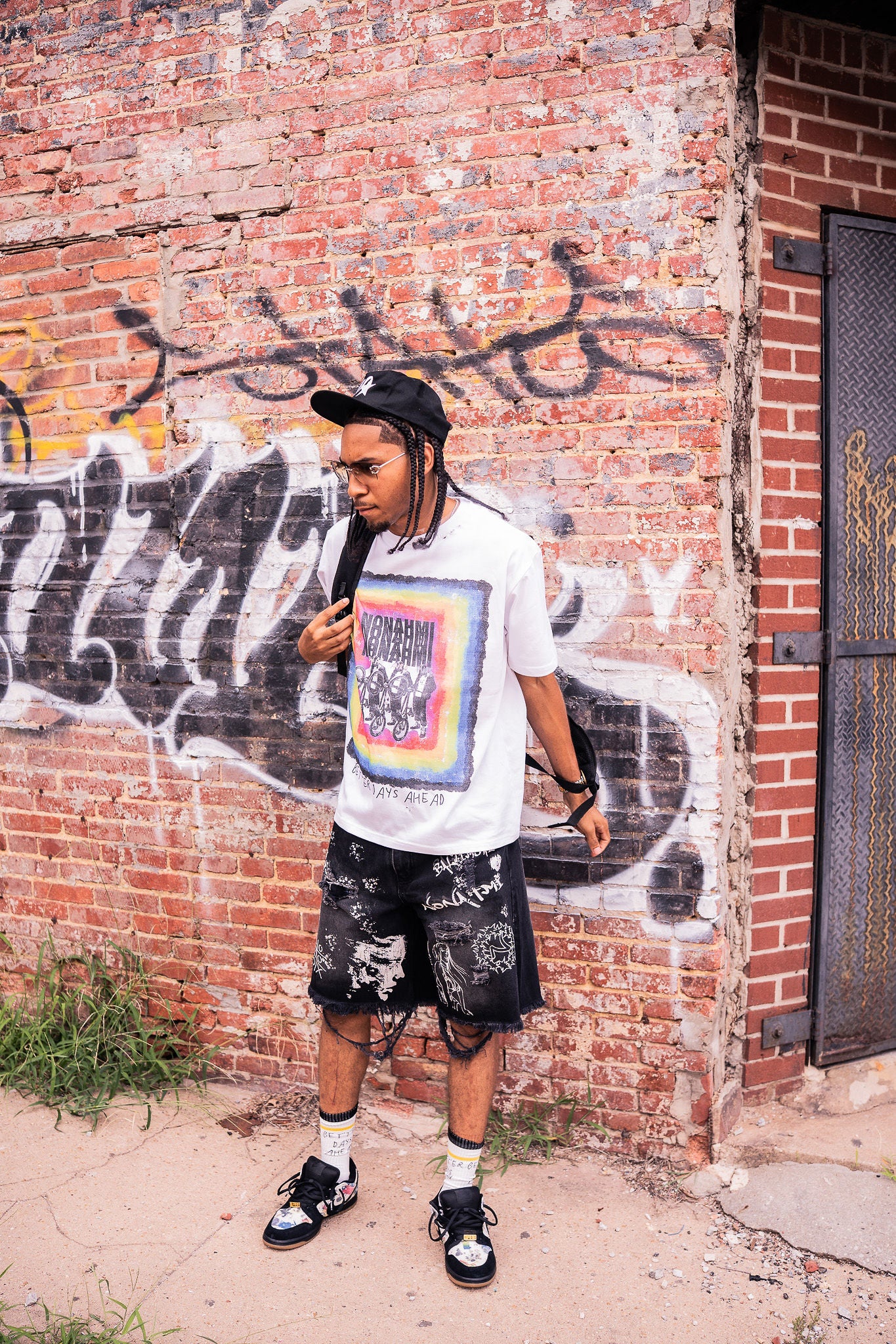 Nonahmi “Chaos” Jean shorts in black