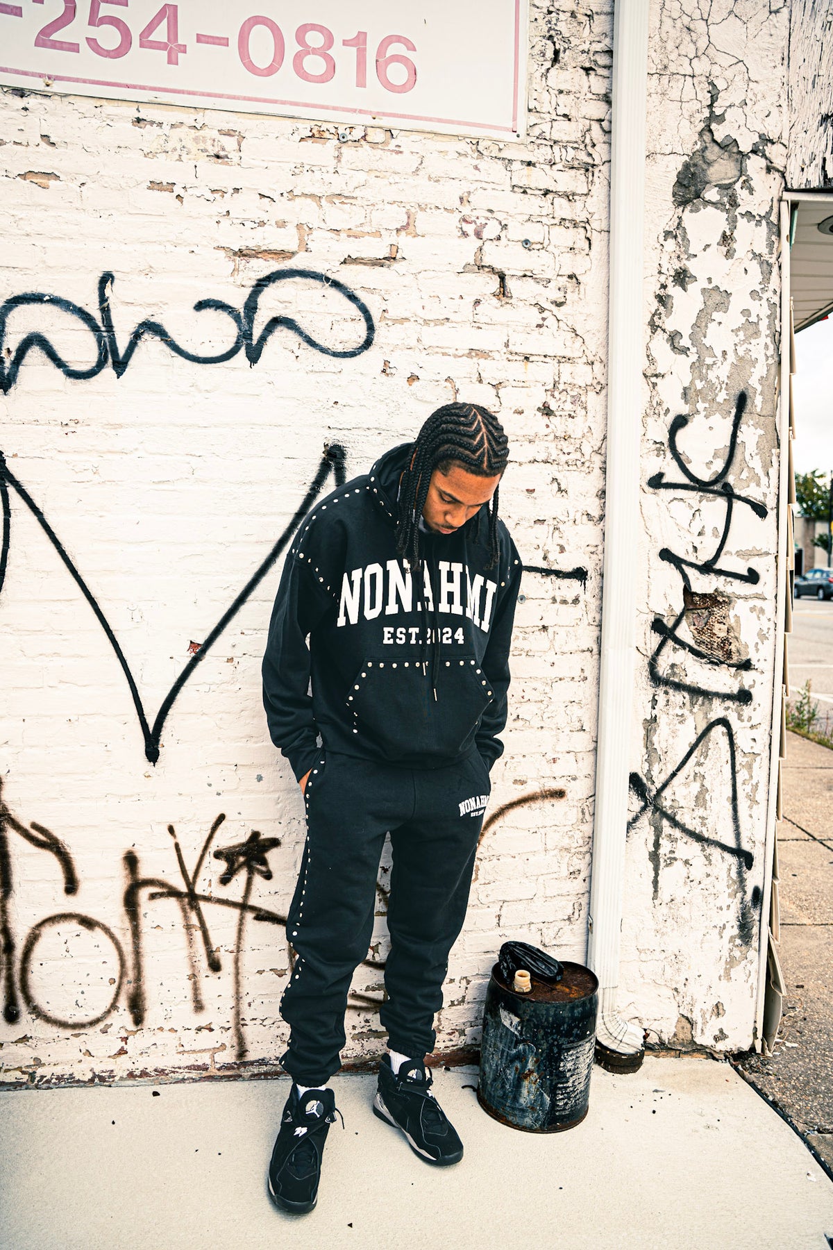 Nonahmi studded sweatsuit in black