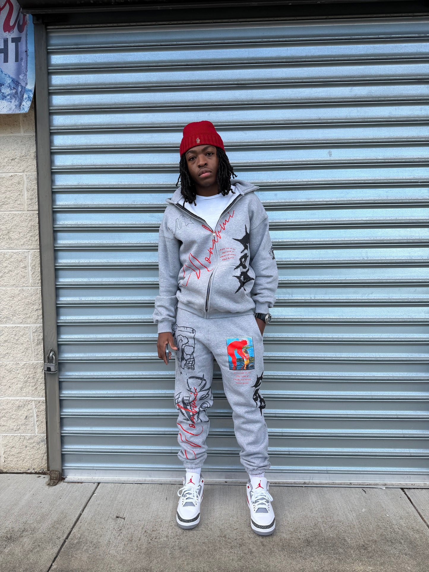 Nonahmi “Eye For An Eye” hoodie in grey