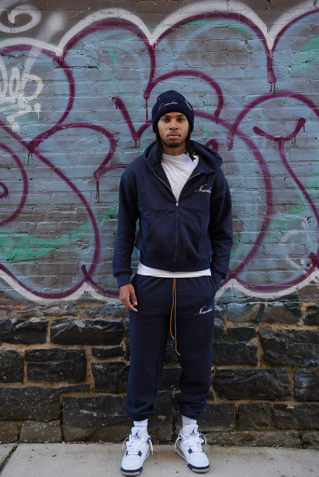 Essential sweatsuit in navy blue