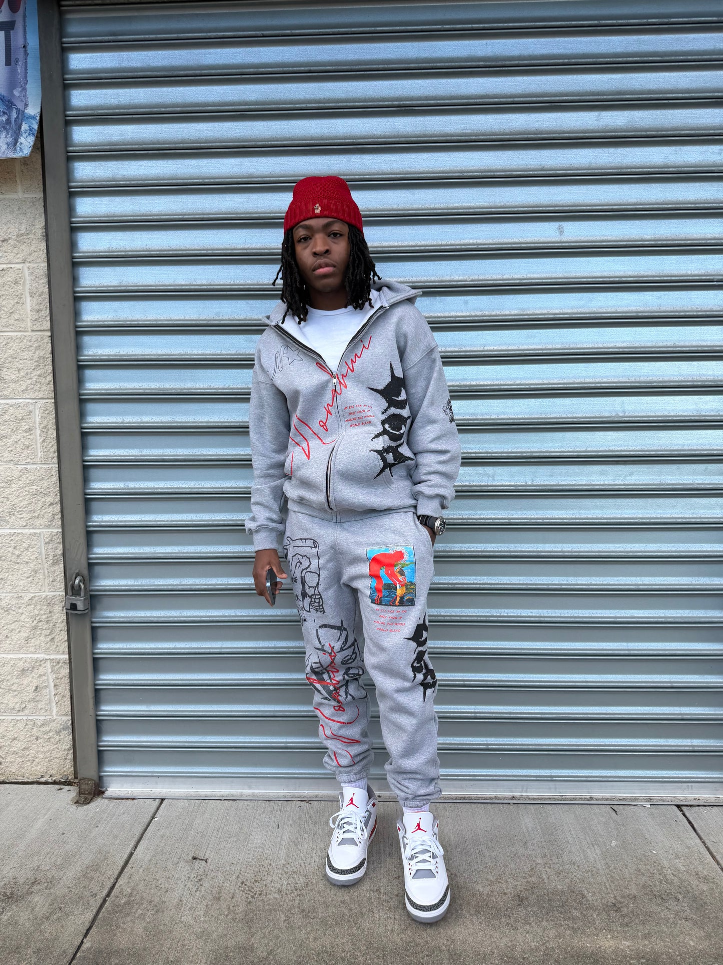 Nonahmi “Eye For An Eye” hoodie in grey