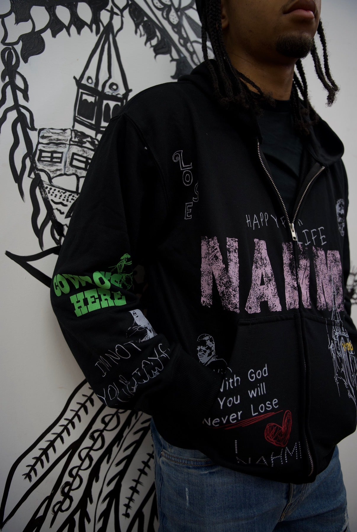 Nonahmi Chalk hoodie in black