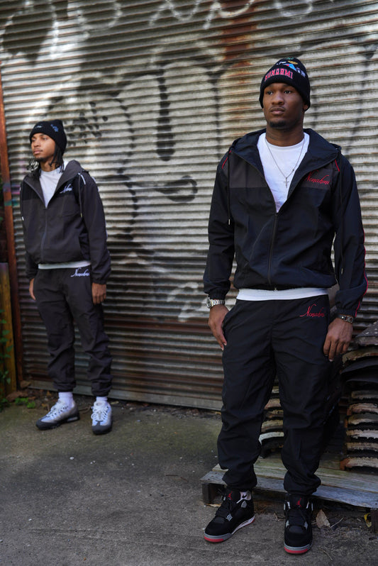Essential hooded tracksuit in black