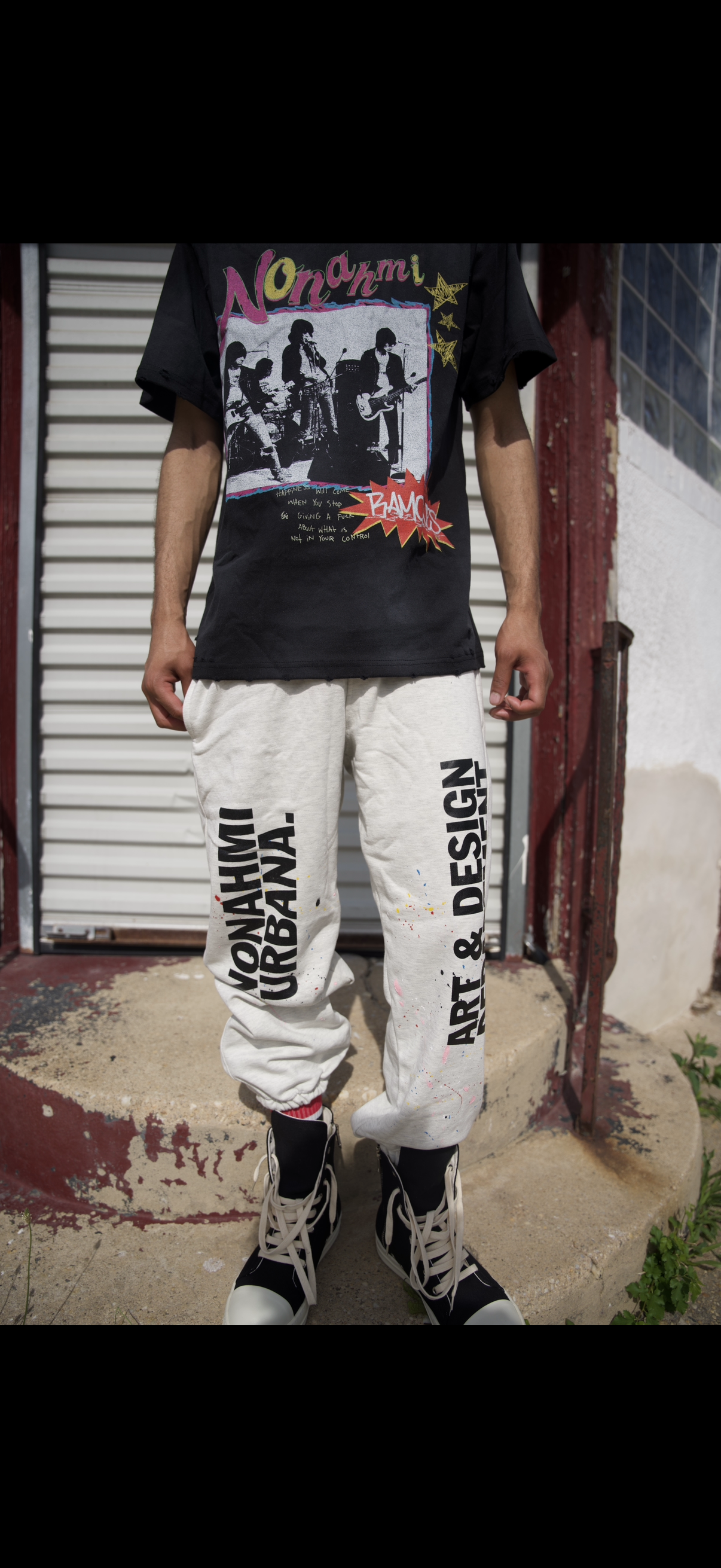Nonahmi “Art & Design” sweatpants in oatmeal