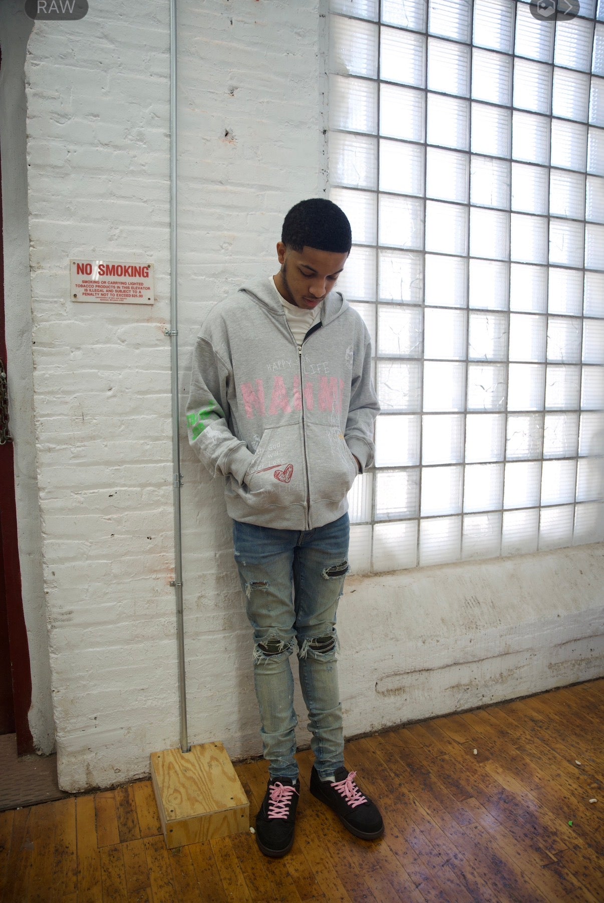 Nonahmi Chalk hoodie in Grey