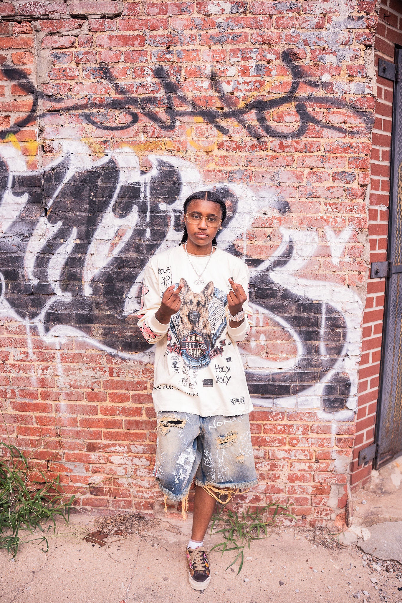 Nonahmi “Shepherds” longsleeve shirt with socks