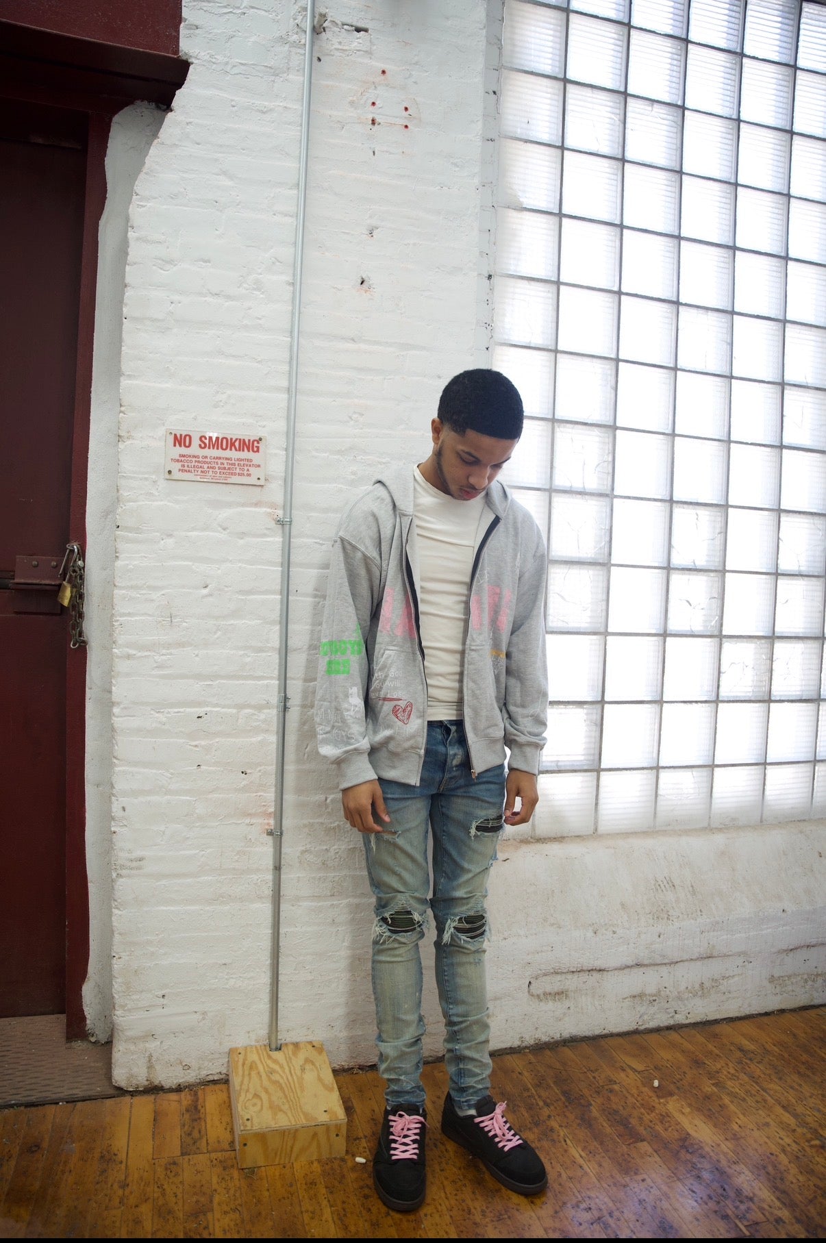 Nonahmi Chalk hoodie in Grey