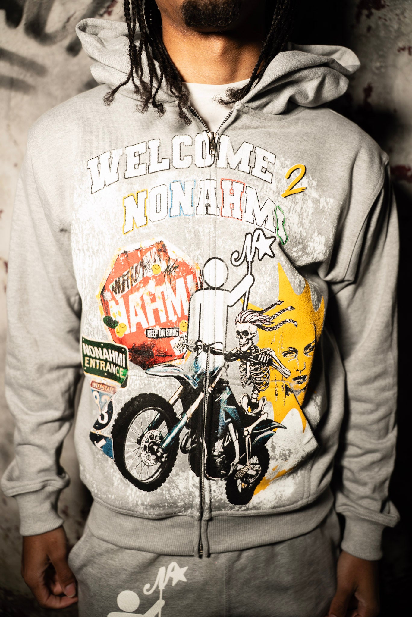Nonahmi “Welcome 2 Nonahmi” 2.0 hoodie in grey