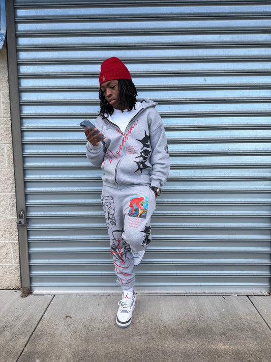 Nonahmi “Eye For An Eye” sweatpants in grey